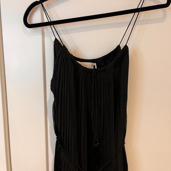 Carolina K Black Pleated Halter Maxi Dress Small - Picture 4 of 12